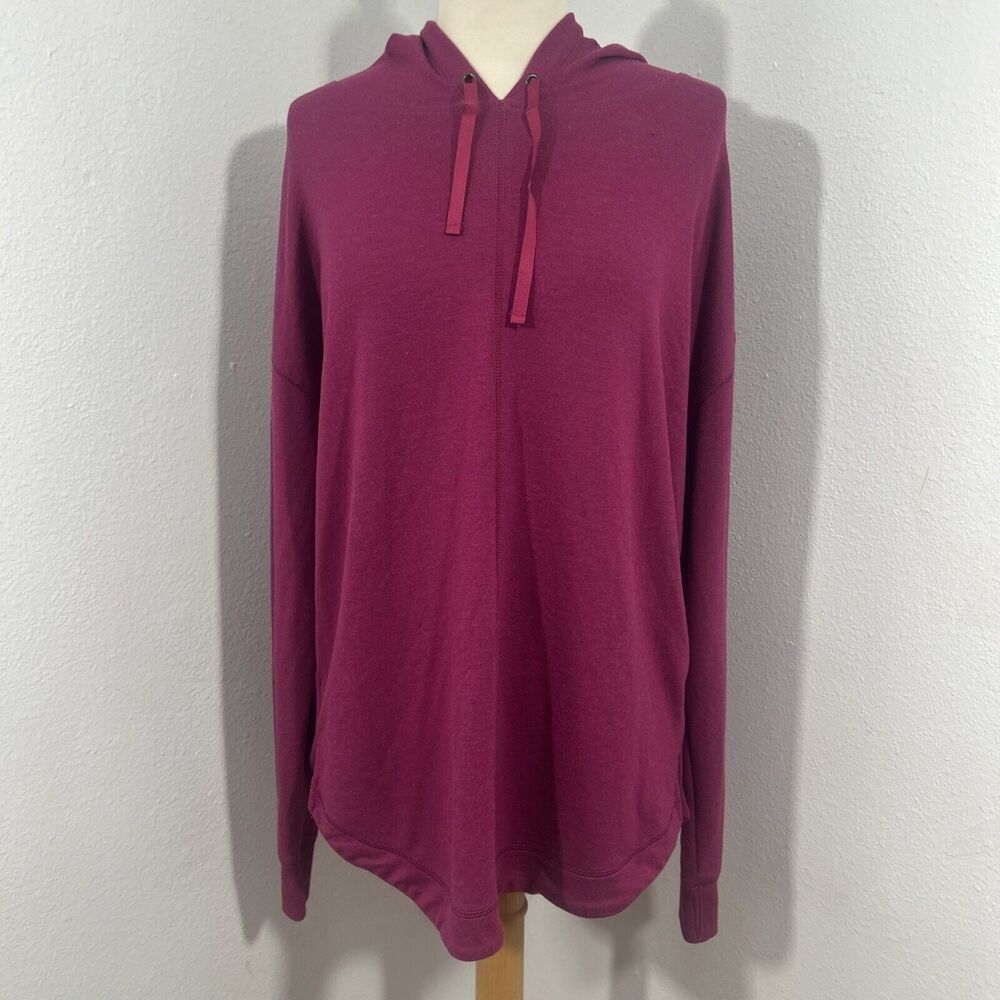 BCG Sweatshirt Womens Medium Burgundy Soft Jersey Hooded Pullover